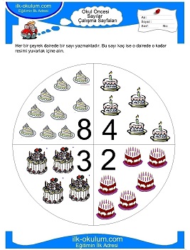 Çocuklar İçin Sayılar Çalışma Sayfaları 